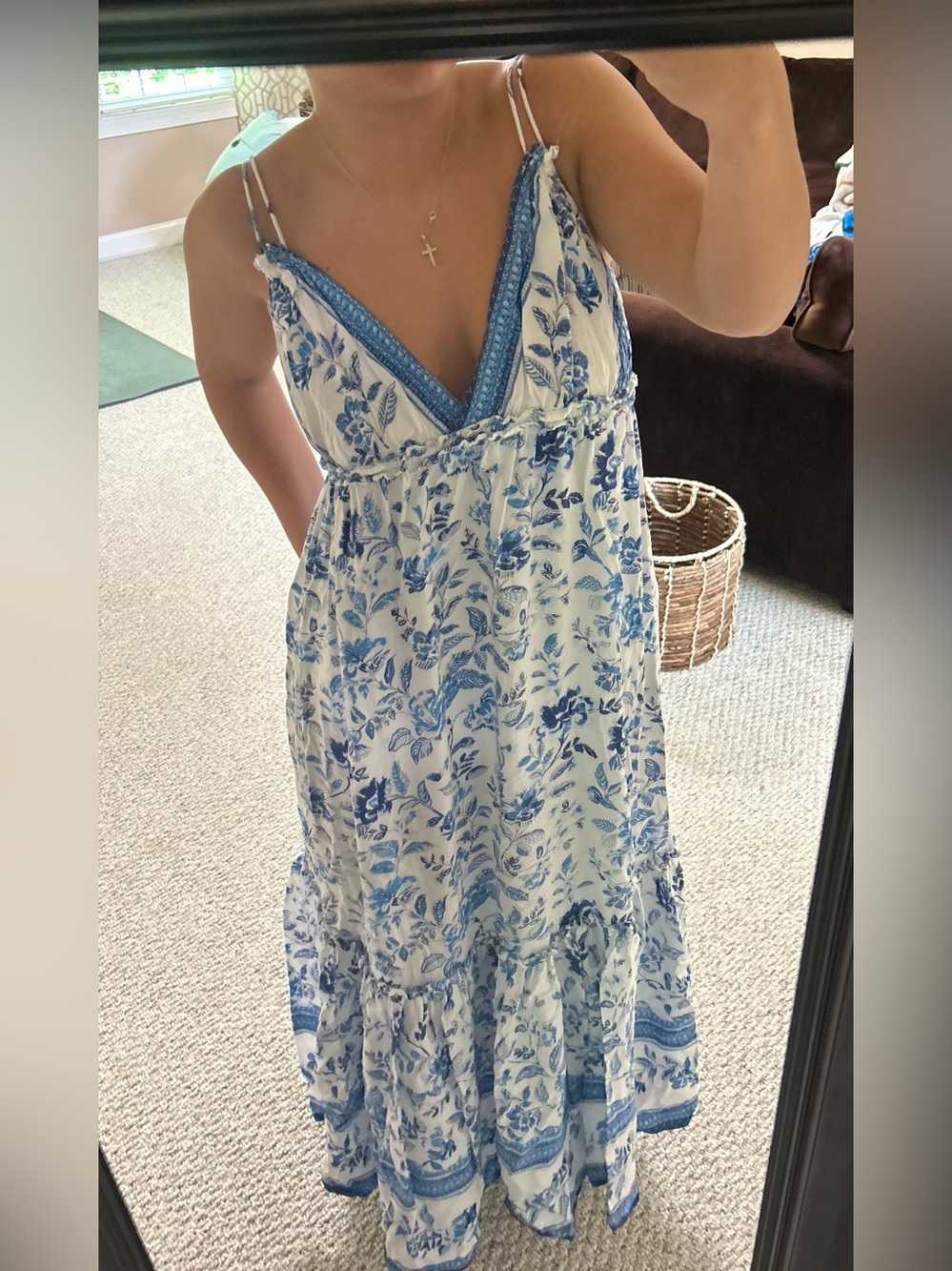 Mi Ami Francesca’s Blue Floral Maxi Summer Dress